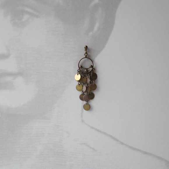 Bohemian Brass Drop Earrings - Picture 2 of 4